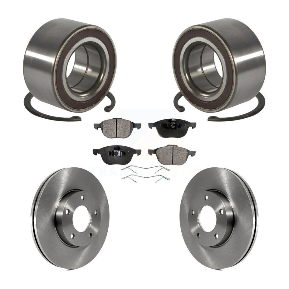 Front Wheel Bearing With Disc Brake Rotors And Semi-Metallic Pads Kit For Mazda 3 Sport KBB-102414