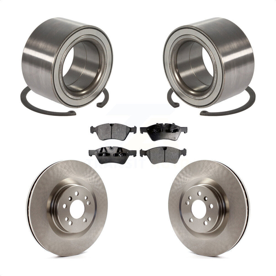 Front Wheel Bearing With Disc Brake Rotors And Semi-Metallic Pads Kit For Mercedes-Benz GL450 GL550 GL350 GL320 KBB-102415