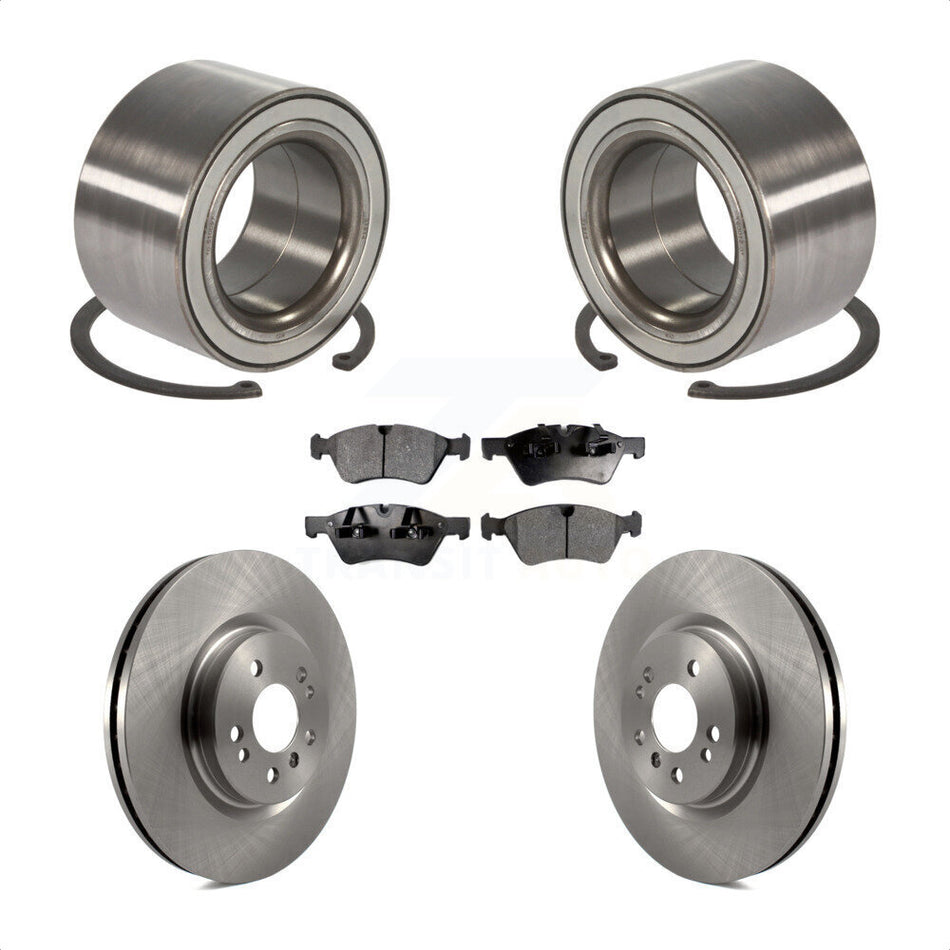 Front Wheel Bearing With Disc Brake Rotors And Semi-Metallic Pads Kit For 2010-2011 Mercedes-Benz ML450 KBB-102416