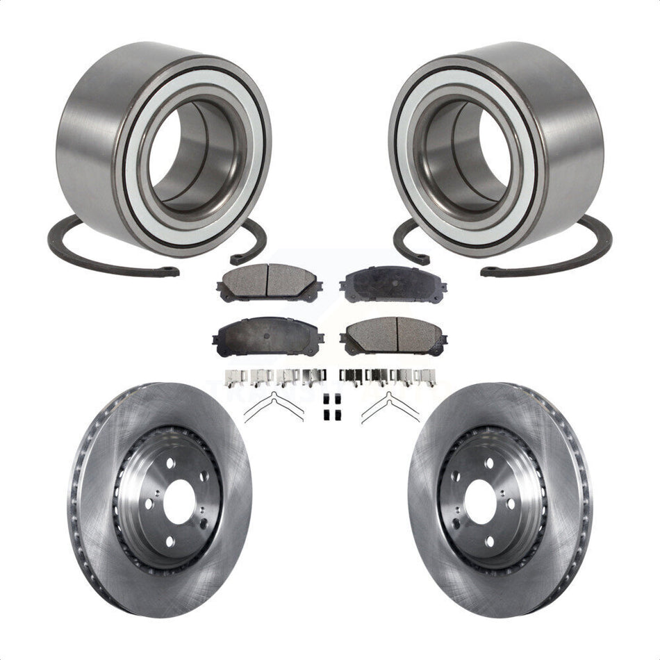 Front Wheel Bearing With Disc Brake Rotors And Semi-Metallic Pads Kit For Toyota Highlander Sienna Lexus RX350 RX450h KBB-102417