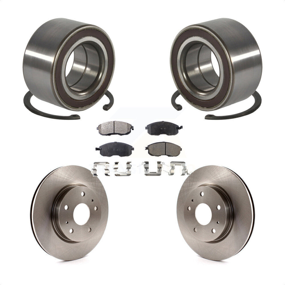Front Wheel Bearing With Disc Brake Rotors And Semi-Metallic Pads Kit For Suzuki SX4 Crossover KBB-102418
