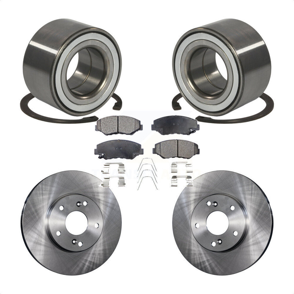 Front Wheel Bearing With Disc Brake Rotors And Semi-Metallic Pads Kit For Honda CR-Z Fit KBB-102423