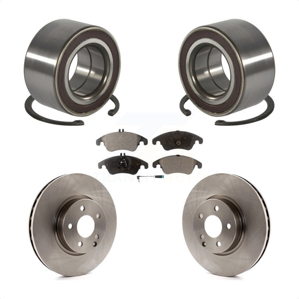 Front Wheel Bearing With Disc Brake Rotors And Semi-Metallic Pads Kit For Mercedes-Benz E350 C300 E400 C350 E250 KBB-102429