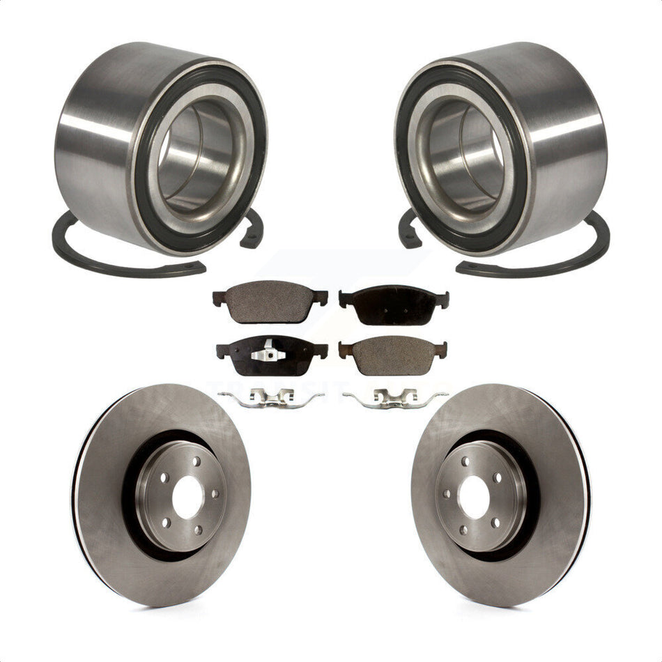 Front Wheel Bearing With Disc Brake Rotors And Semi-Metallic Pads Kit For Ford Focus Lincoln MKC KBB-102431