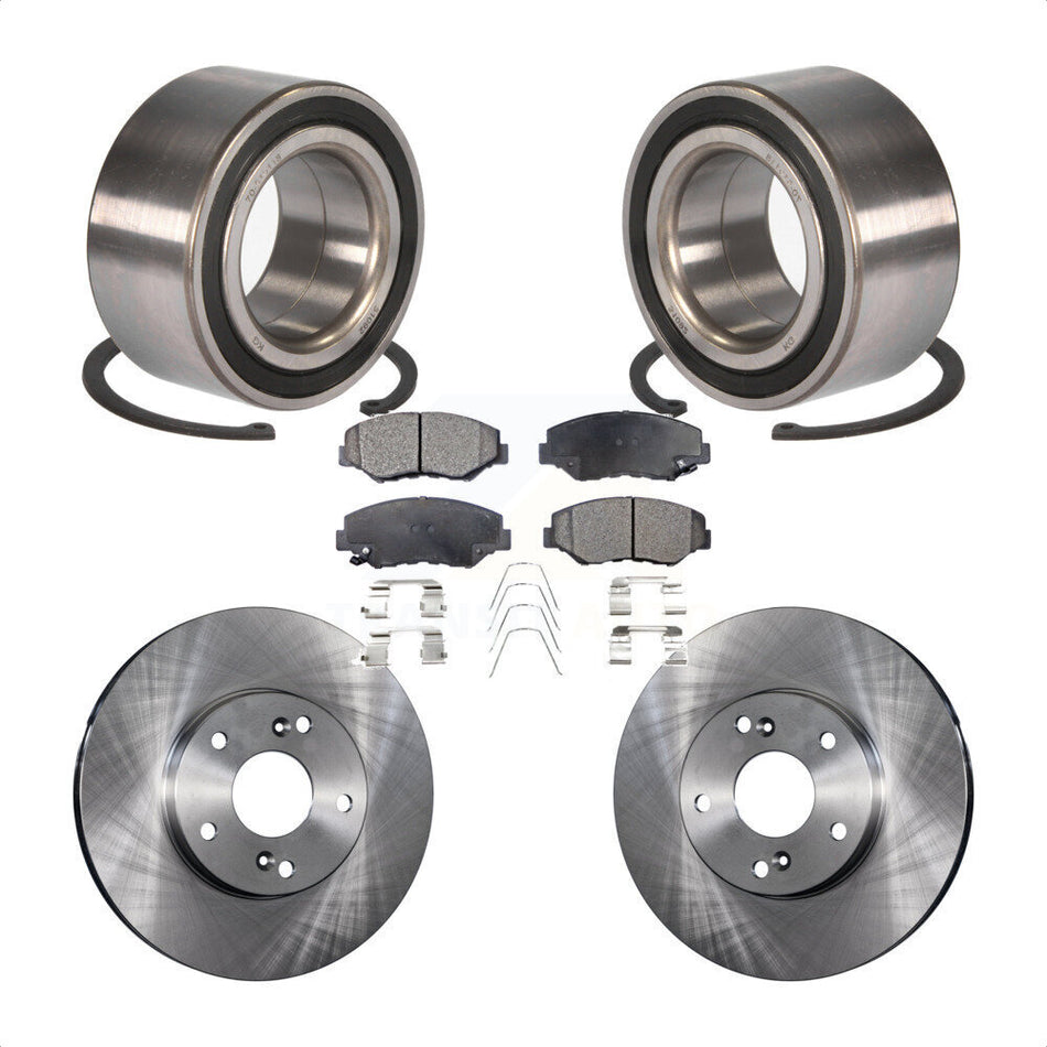 Front Wheel Bearing With Disc Brake Rotors And Semi-Metallic Pads Kit For Honda Accord KBB-102460