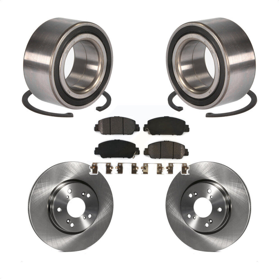 Front Wheel Bearing With Disc Brake Rotors And Semi-Metallic Pads Kit For Honda Accord KBB-102463