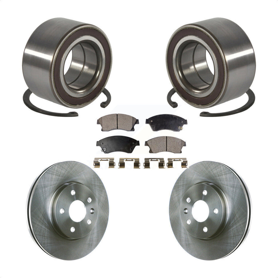 Front Wheel Bearing With Disc Brake Rotors And Semi-Metallic Pads Kit For Chevrolet Sonic KBB-102468