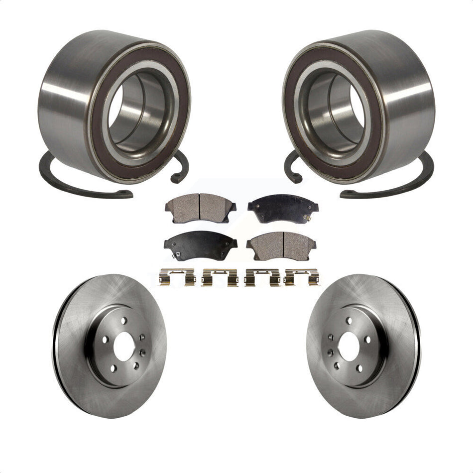 Front Wheel Bearing With Disc Brake Rotors And Semi-Metallic Pads Kit For Chevrolet Buick Encore Trax Sonic KBB-102469