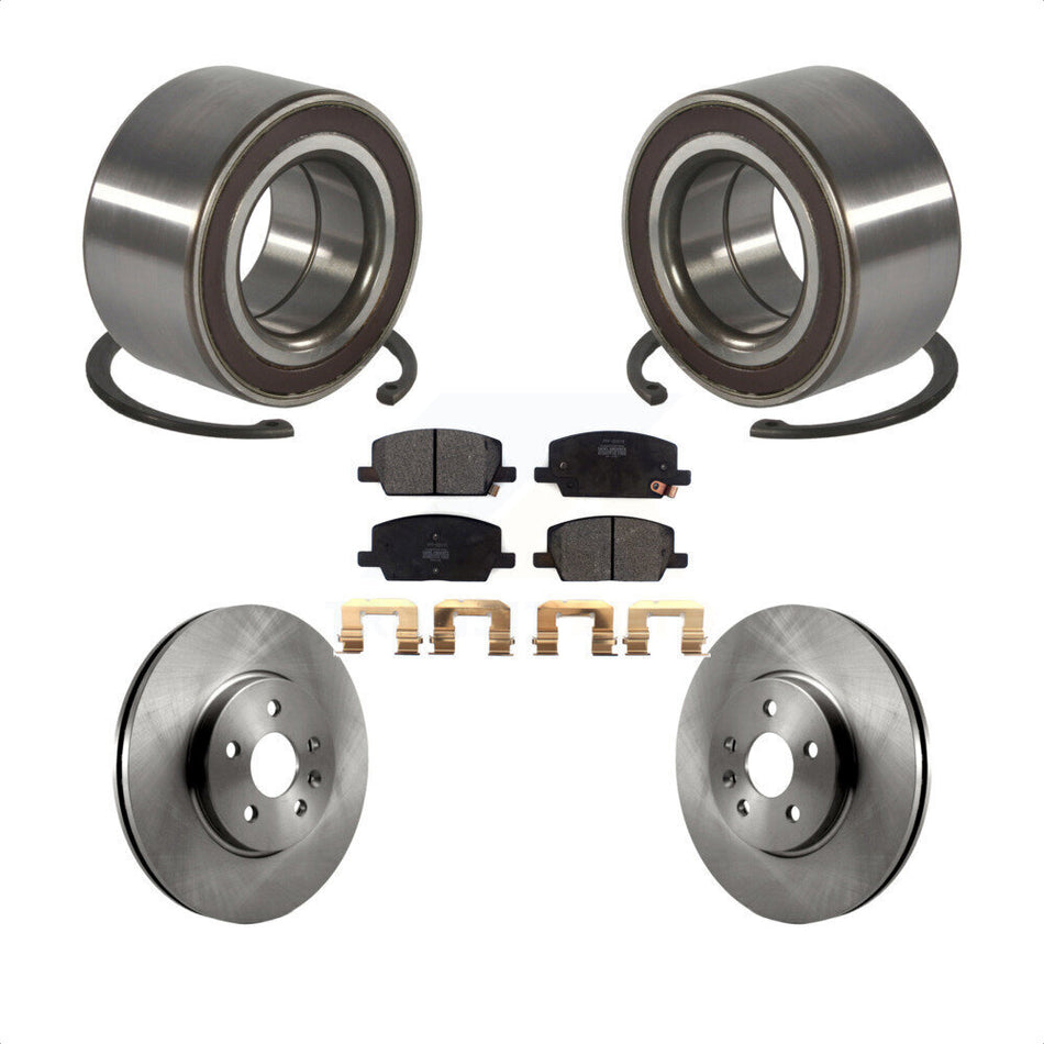 Front Wheel Bearing With Disc Brake Rotors And Semi-Metallic Pads Kit For Chevrolet Trax Buick Encore KBB-102470