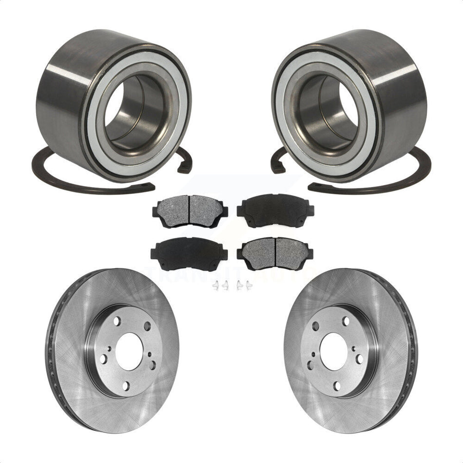 Front Wheel Bearing With Disc Brake Rotors And Semi-Metallic Pads Kit For Toyota Camry Sienna Avalon Lexus ES300 KBB-102506