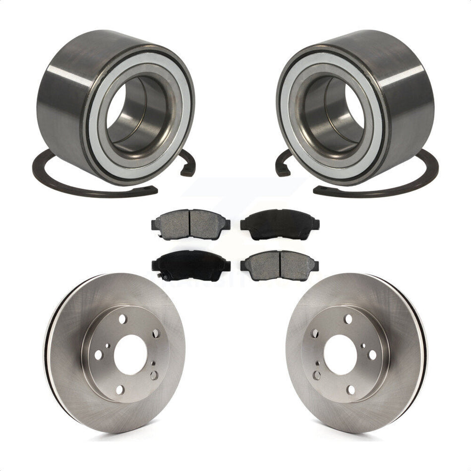 Front Wheel Bearing With Disc Brake Rotors And Semi-Metallic Pads Kit For Toyota Camry 2.2L KBB-102509
