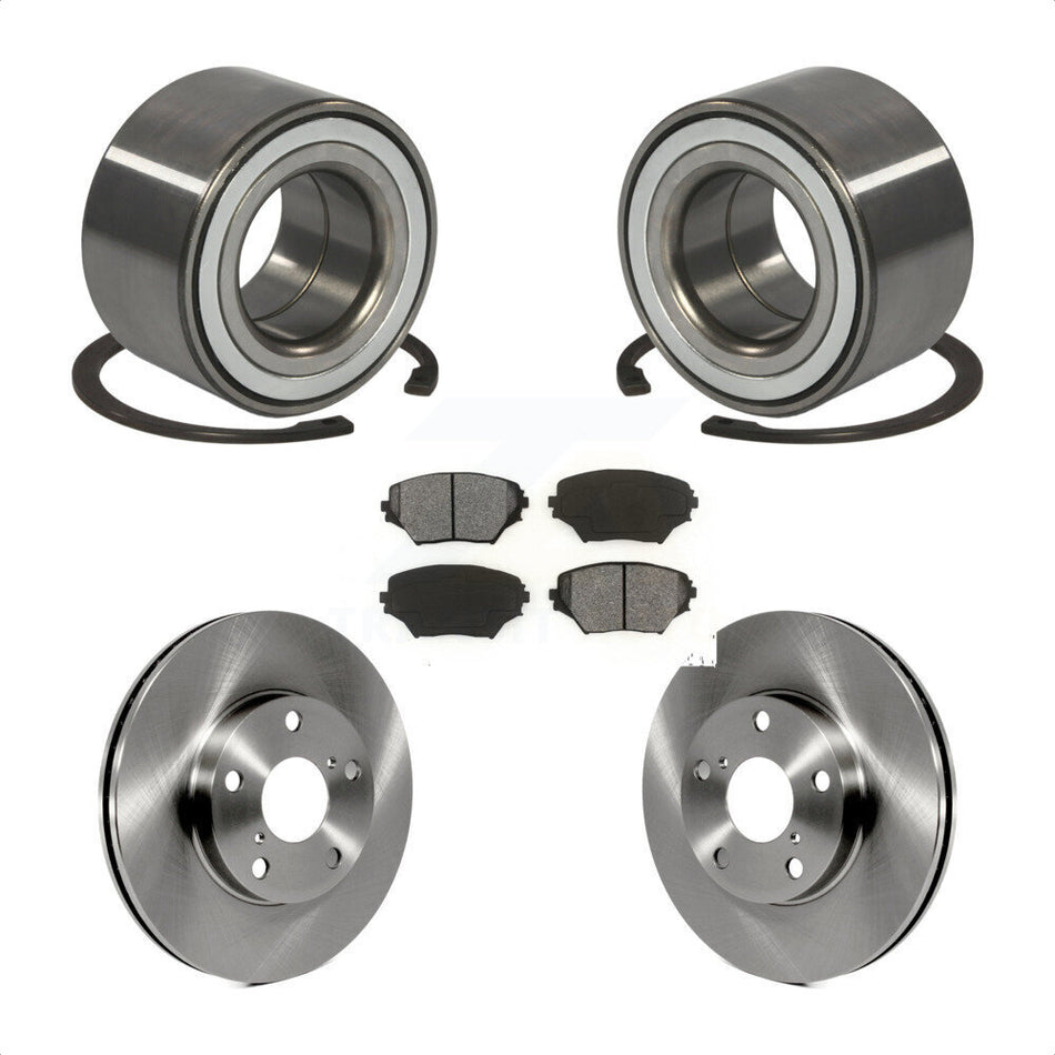 Front Wheel Bearing With Disc Brake Rotors And Semi-Metallic Pads Kit For Toyota RAV4 KBB-102513
