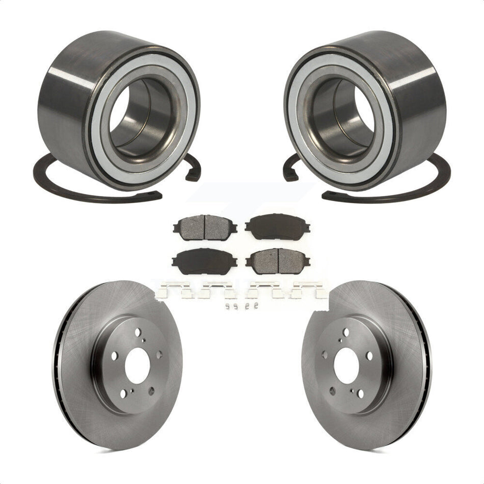 Front Wheel Bearing With Disc Brake Rotors And Semi-Metallic Pads Kit For 2002-2003 Lexus ES300 KBB-102514