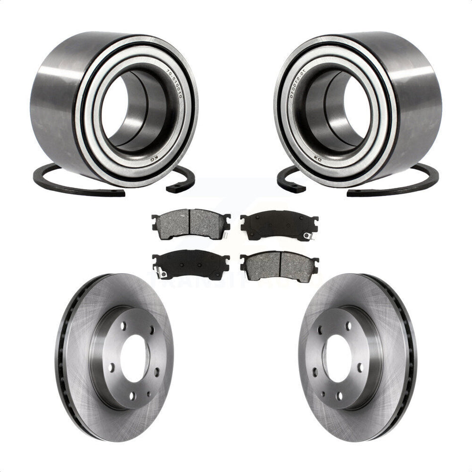 Front Wheel Bearing With Disc Brake Rotors And Semi-Metallic Pads Kit For Mazda 626 Ford Probe MX-6 KBB-102520
