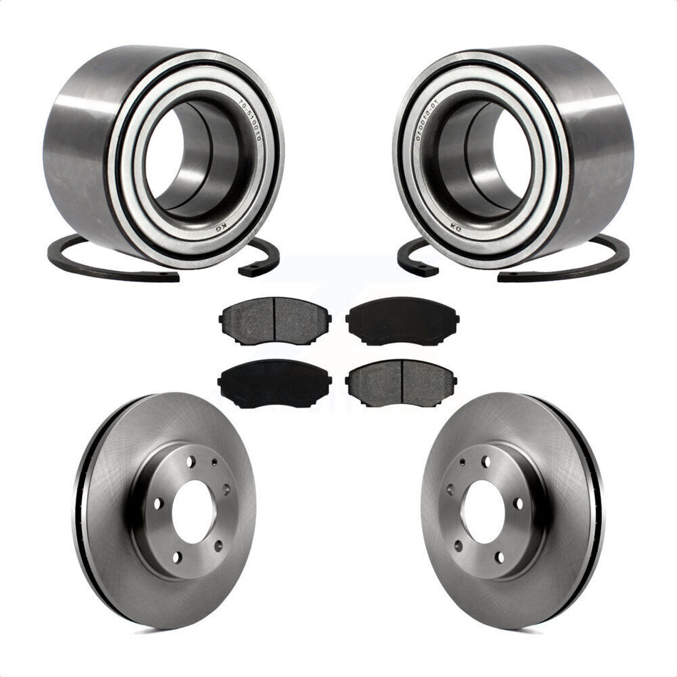 Front Wheel Bearing With Disc Brake Rotors And Semi-Metallic Pads Kit For 2000-2006 Mazda MPV KBB-102522