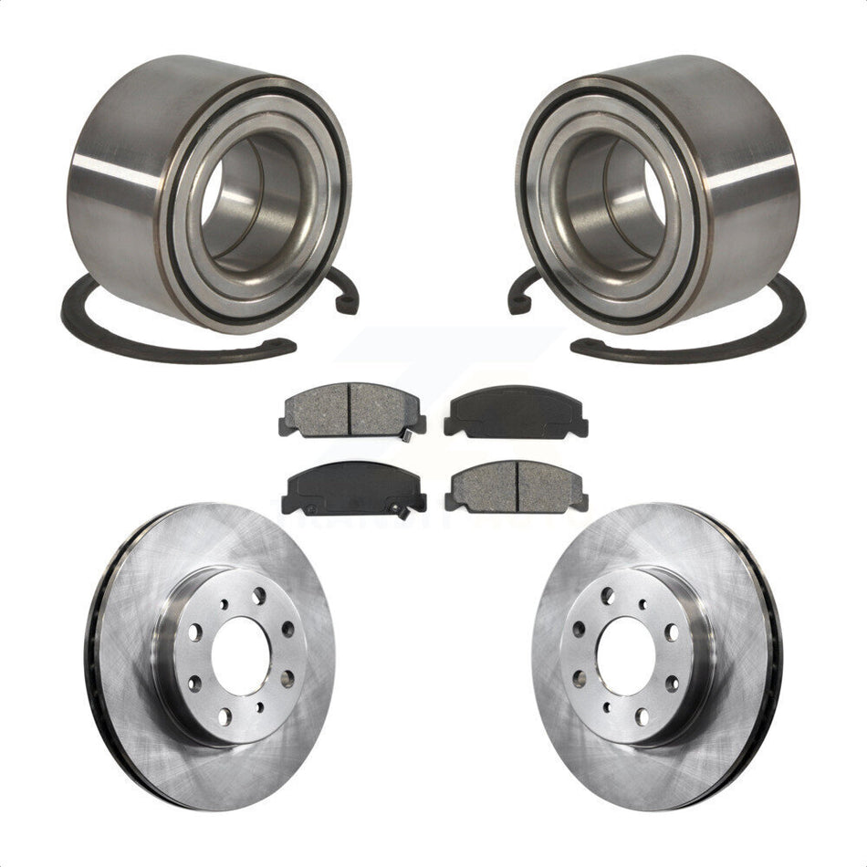 Front Wheel Bearing With Disc Brake Rotors And Semi-Metallic Pads Kit For Honda Civic del Sol KBB-102552