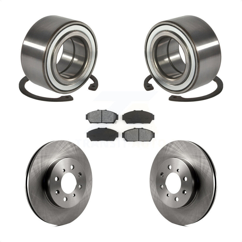 Front Wheel Bearing With Disc Brake Rotors And Semi-Metallic Pads Kit For Acura Integra Honda Civic KBB-102568