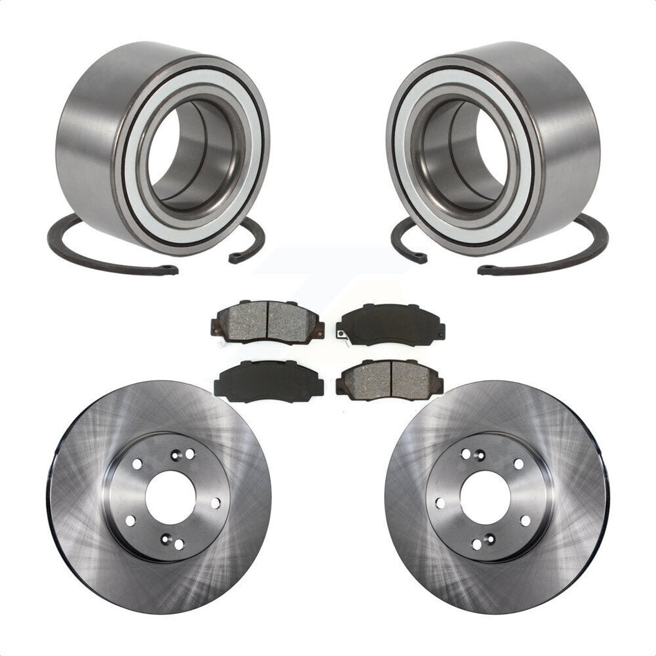 Front Wheel Bearing With Disc Brake Rotors And Semi-Metallic Pads Kit For 1998-2002 Honda Accord 3.0L KBB-102597