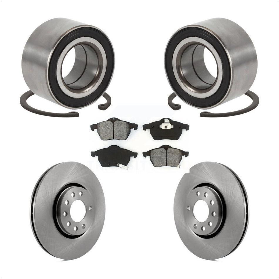Front Wheel Bearing With Disc Brake Rotors And Semi-Metallic Pads Kit For Saab 9-3 9-5 KBB-102605