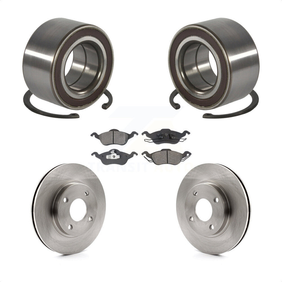Front Wheel Bearing With Disc Brake Rotors And Semi-Metallic Pads Kit For Ford Focus KBB-102613