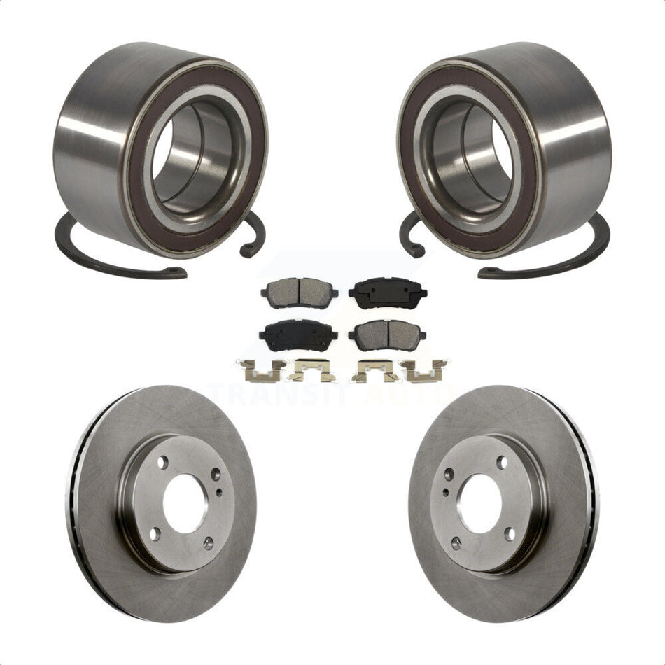 Front Wheel Bearing With Disc Brake Rotors And Semi-Metallic Pads Kit For Ford Fiesta KBB-102616