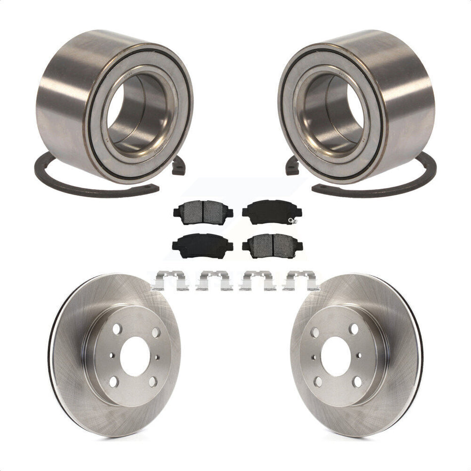 Front Wheel Bearing With Disc Brake Rotors And Semi-Metallic Pads Kit For 2000 Toyota Echo To 08 00 KBB-102632
