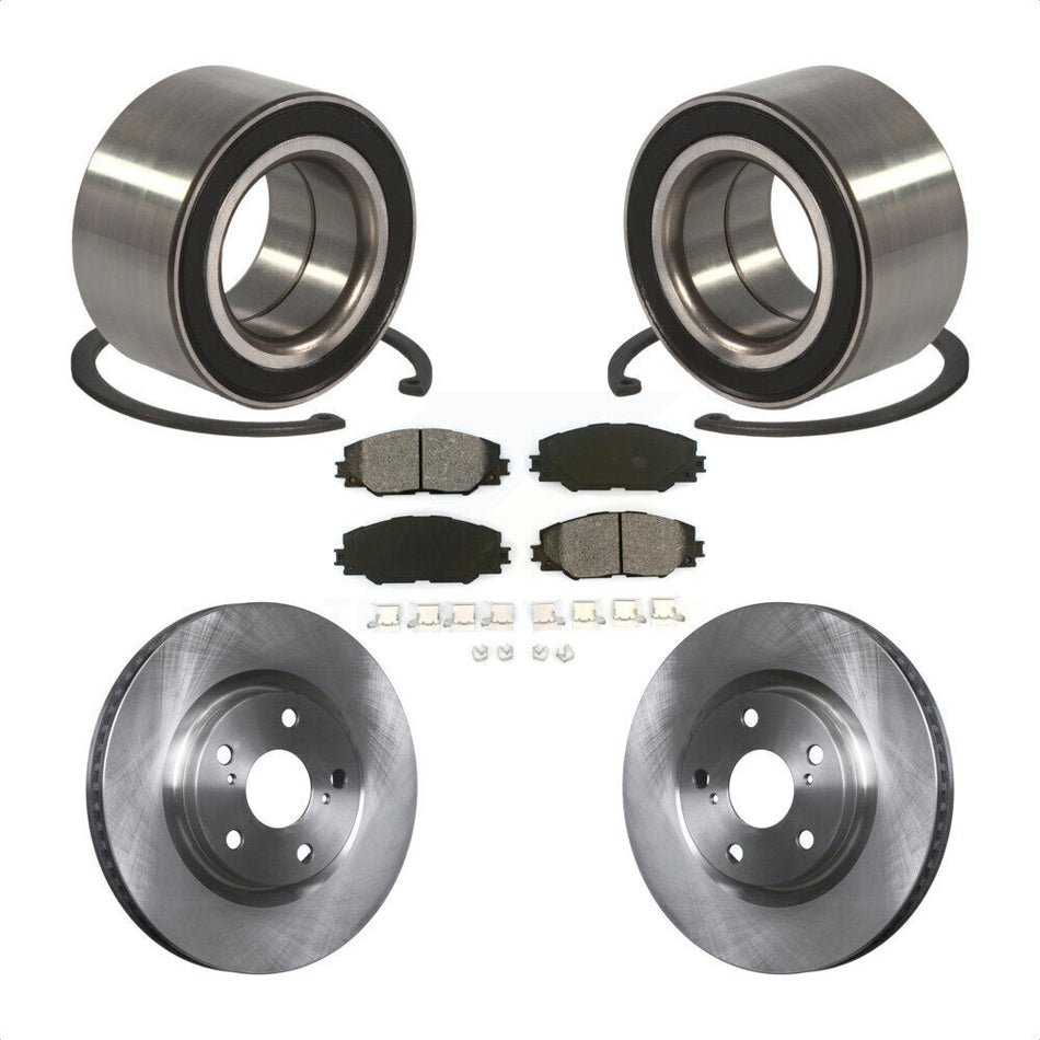 Front Wheel Bearing With Disc Brake Rotors And Semi-Metallic Pads Kit For Toyota Matrix Pontiac Vibe KBB-102646