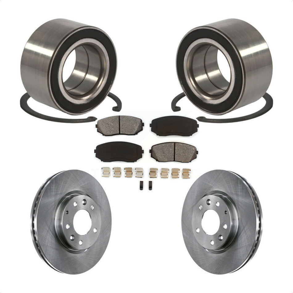 Front Wheel Bearing With Disc Brake Rotors And Semi-Metallic Pads Kit For Ford Edge Mazda CX-7 Lincoln MKX KBB-102649