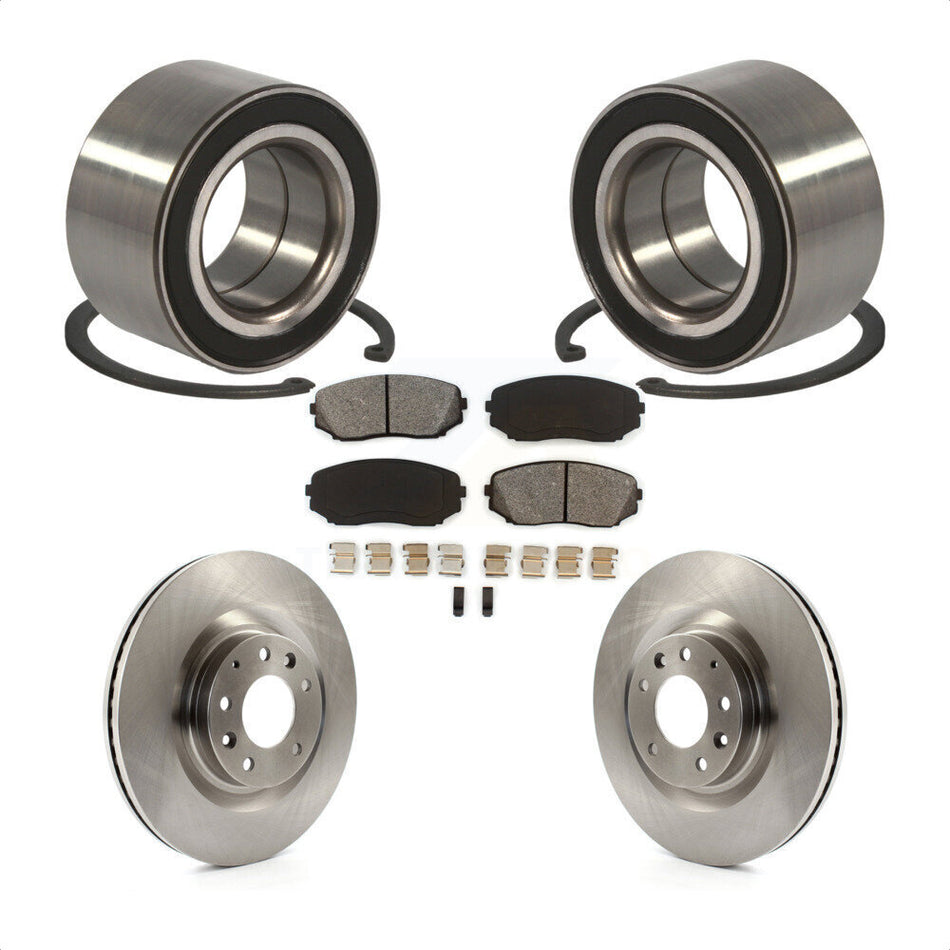 Front Wheel Bearing With Disc Brake Rotors And Semi-Metallic Pads Kit For 2007-2015 Mazda CX-9 KBB-102650