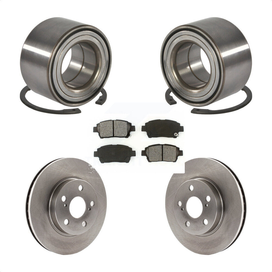 Front Wheel Bearing With Disc Brake Rotors And Semi-Metallic Pads Kit For 2000 Toyota Celica GT KBB-102654