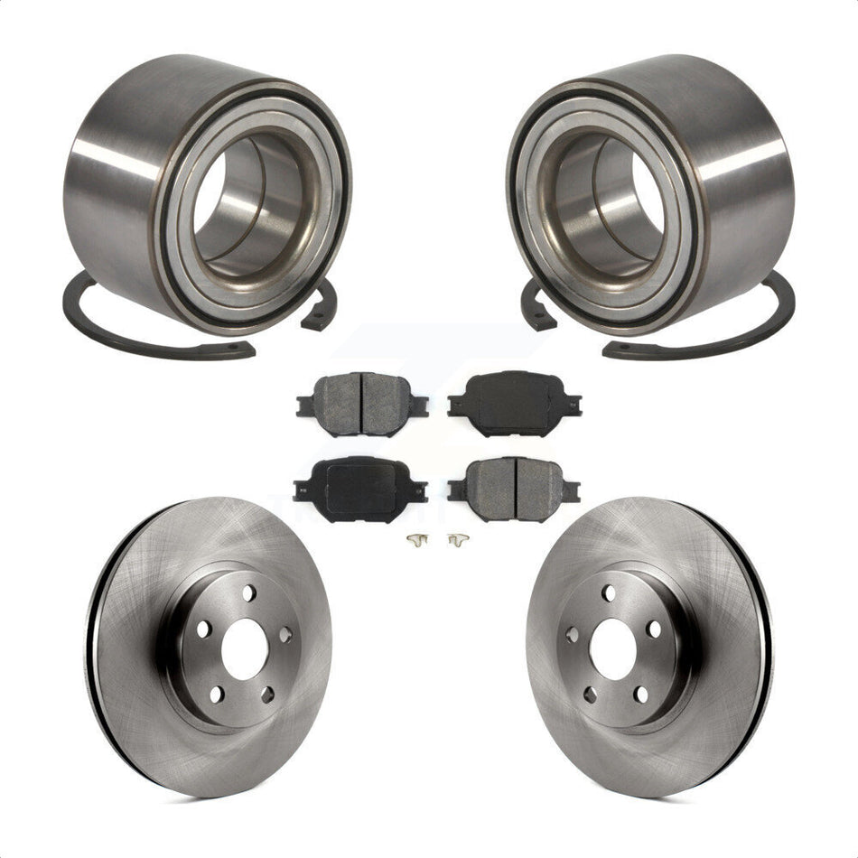 Front Wheel Bearing With Disc Brake Rotors And Semi-Metallic Pads Kit For Scion tC Toyota Celica KBB-102655