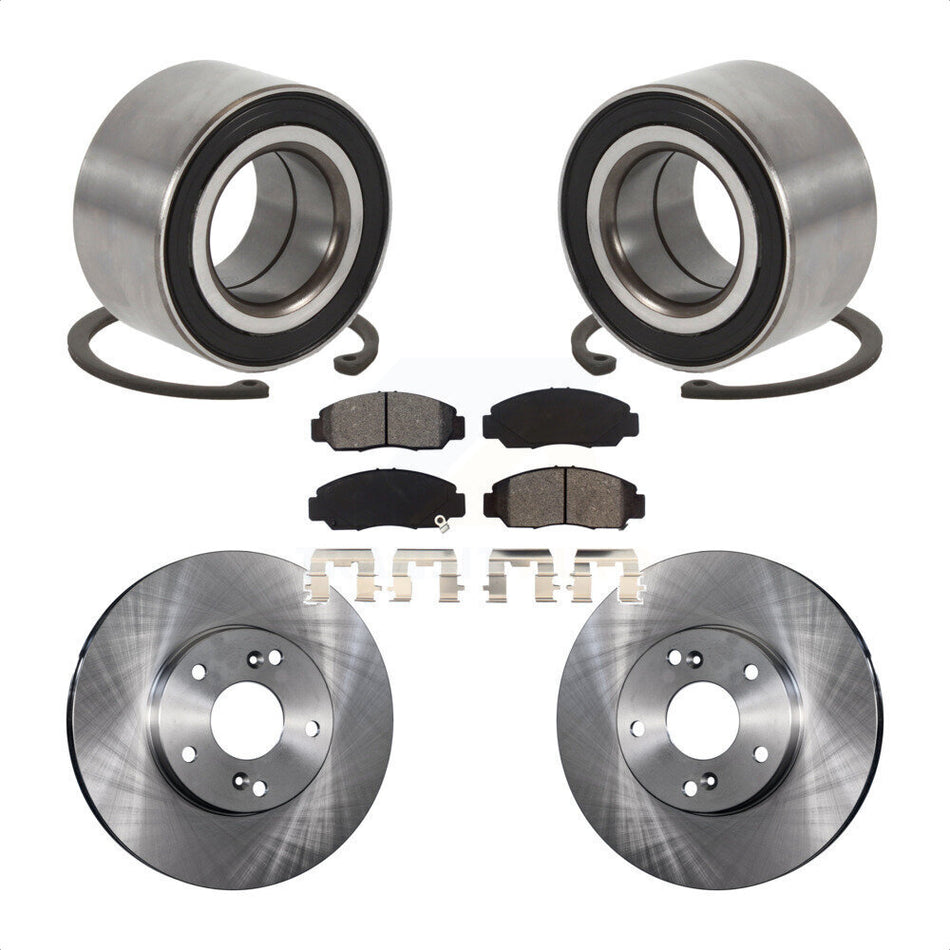 Front Wheel Bearing With Disc Brake Rotors And Semi-Metallic Pads Kit For Honda Accord Acura CSX KBB-102664