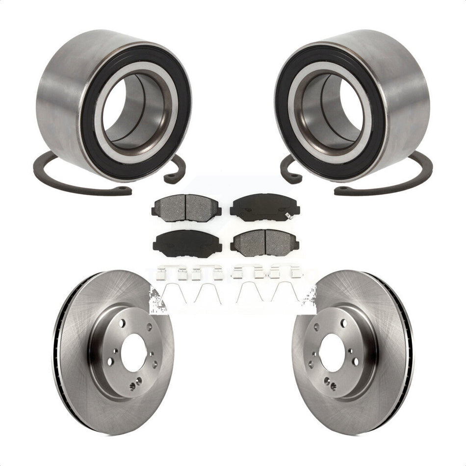Front Wheel Bearing With Disc Brake Rotors And Semi-Metallic Pads Kit For Honda Civic KBB-102668
