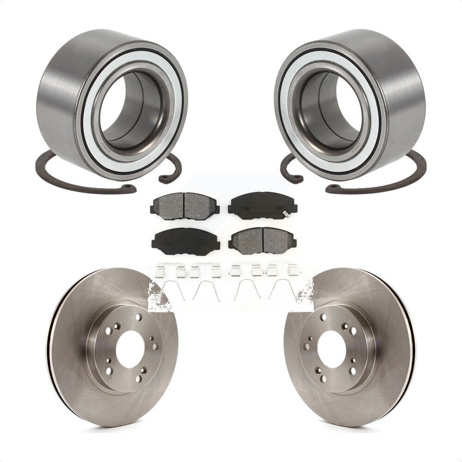 Front Wheel Bearing With Disc Brake Rotors And Semi-Metallic Pads Kit For Honda CR-V KBB-102671