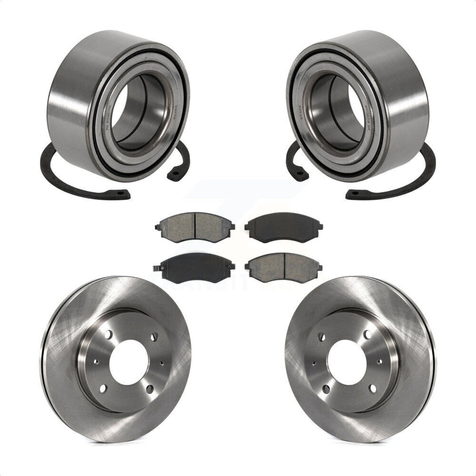 Front Wheel Bearing With Disc Brake Rotors And Semi-Metallic Pads Kit For Hyundai Sonata Kia Optima Magentis KBB-102676