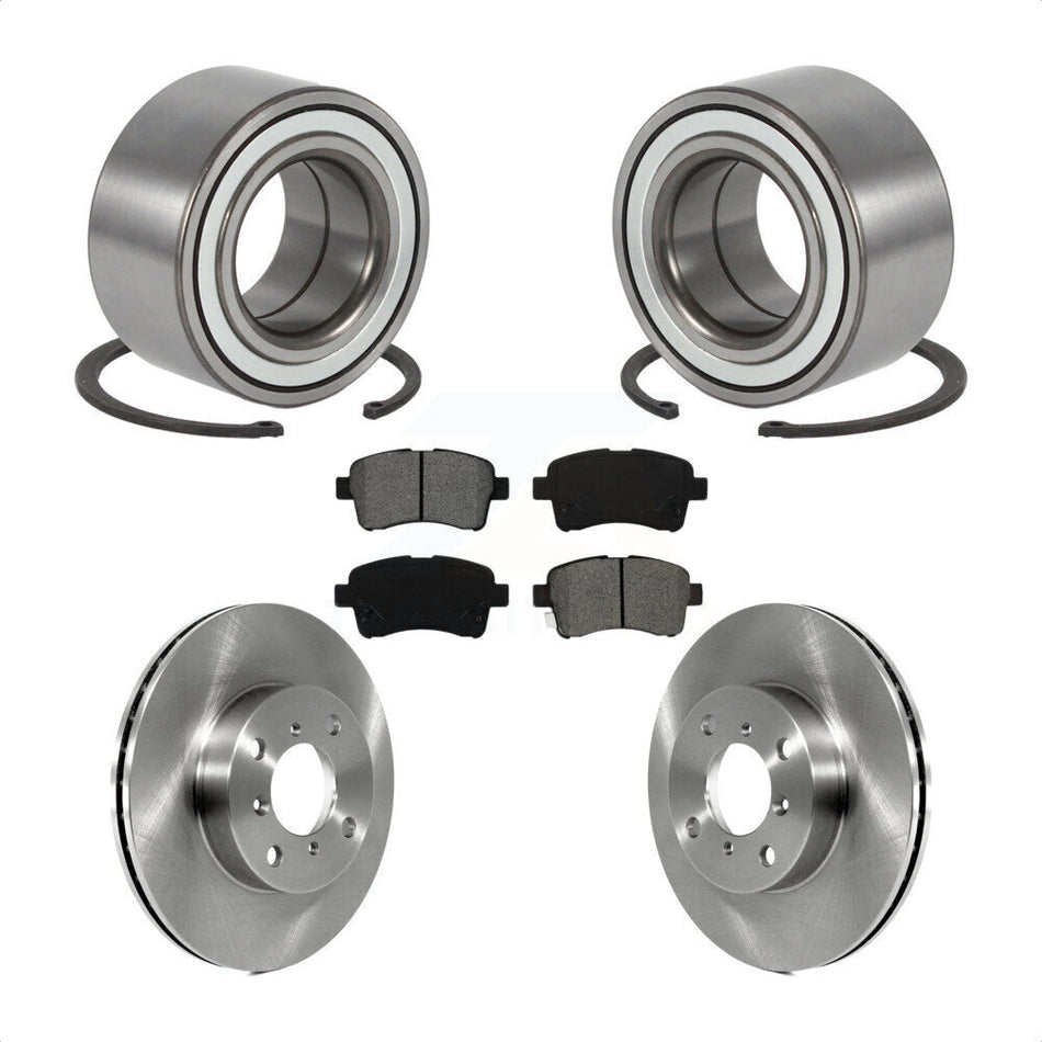 Front Wheel Bearing With Disc Brake Rotors And Semi-Metallic Pads Kit For 2002-2005 Suzuki Aerio KBB-102678
