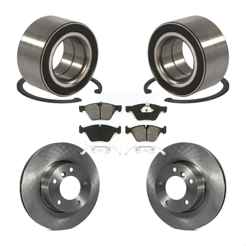 Front Wheel Bearing With Disc Brake Rotors And Semi-Metallic Pads Kit For BMW 328xi 325xi KBB-102693