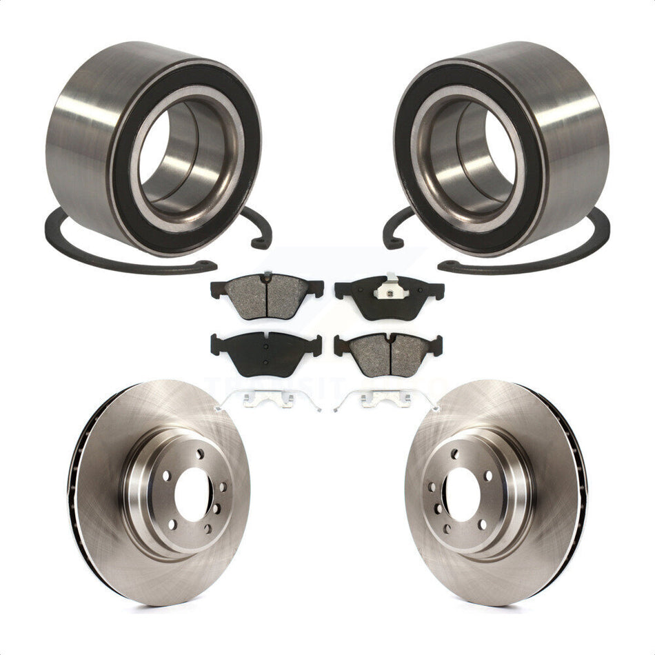 Front Wheel Bearing With Disc Brake Rotors And Semi-Metallic Pads Kit For 2007 BMW 335xi KBB-102695