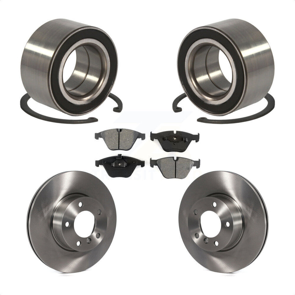 Front Wheel Bearing With Disc Brake Rotors And Semi-Metallic Pads Kit For BMW 328i xDrive 328xi KBB-102698