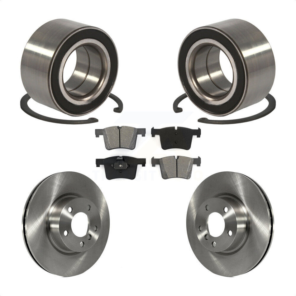Front Wheel Bearing With Disc Brake Rotors And Semi-Metallic Pads Kit For 2011-2012 BMW X3 KBB-102699