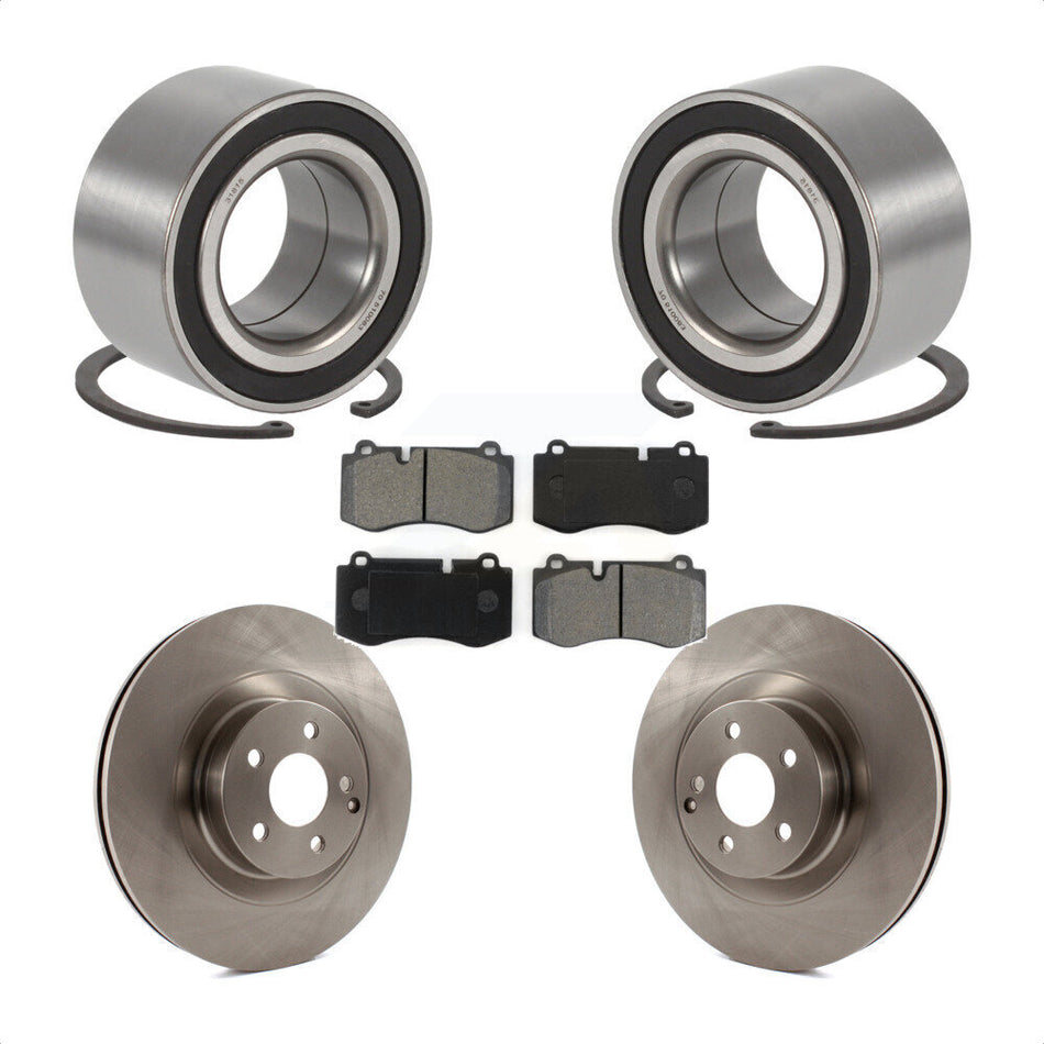 Front Wheel Bearing With Disc Brake Rotors And Semi-Metallic Pads Kit For 2009 Mercedes-Benz S450 KBB-102707