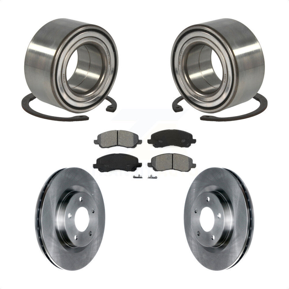Front Wheel Bearing With Disc Brake Rotors And Semi-Metallic Pads Kit For Jeep Patriot Mitsubishi Compass Dodge Caliber Outlander Sport Lancer RVR KBB-102731
