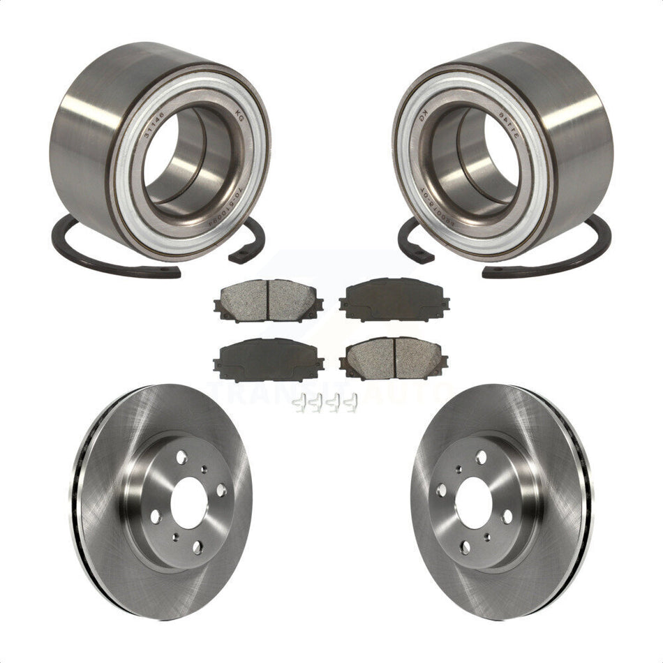 Front Wheel Bearing With Disc Brake Rotors And Semi-Metallic Pads Kit For Toyota Yaris Prius C Scion iQ KBB-102756