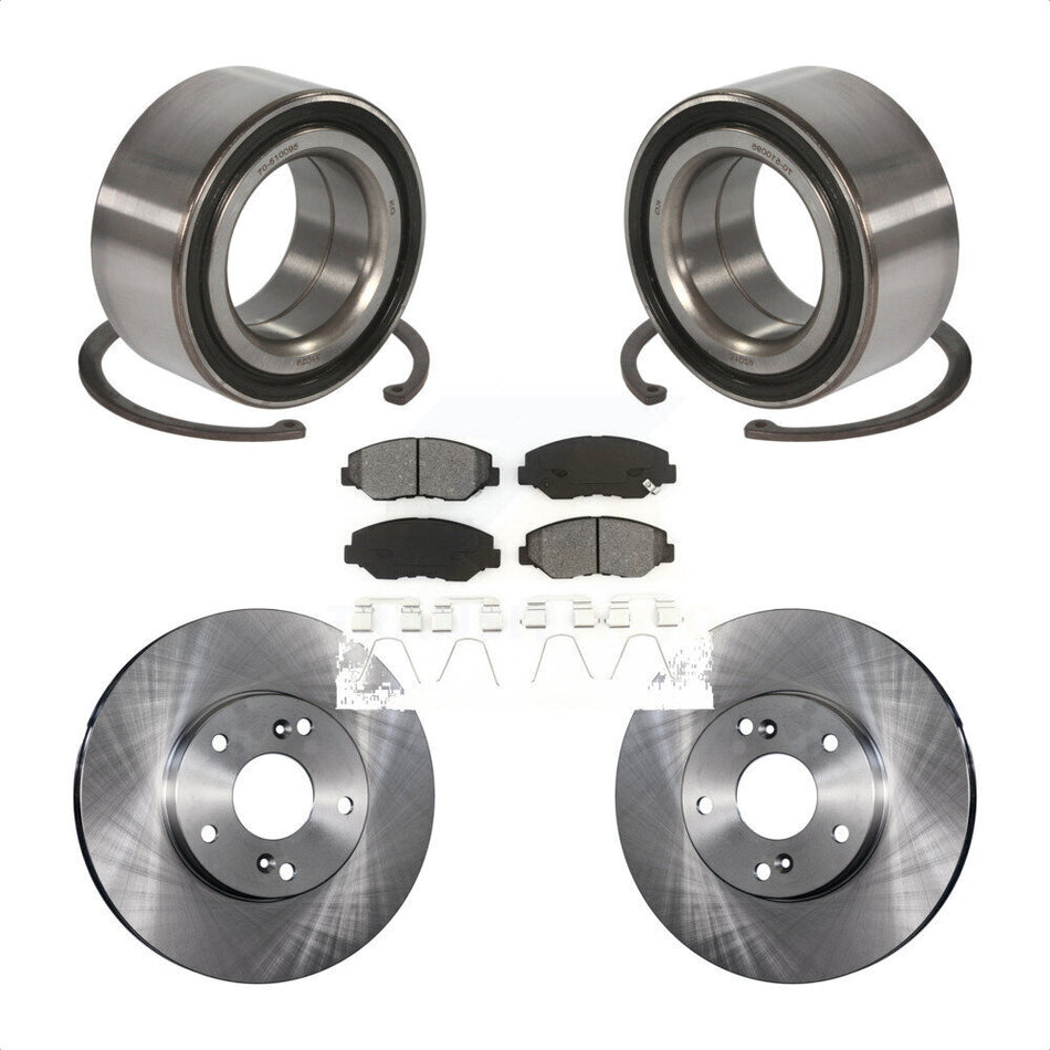 Front Wheel Bearing With Disc Brake Rotors And Semi-Metallic Pads Kit For Honda Accord KBB-102761