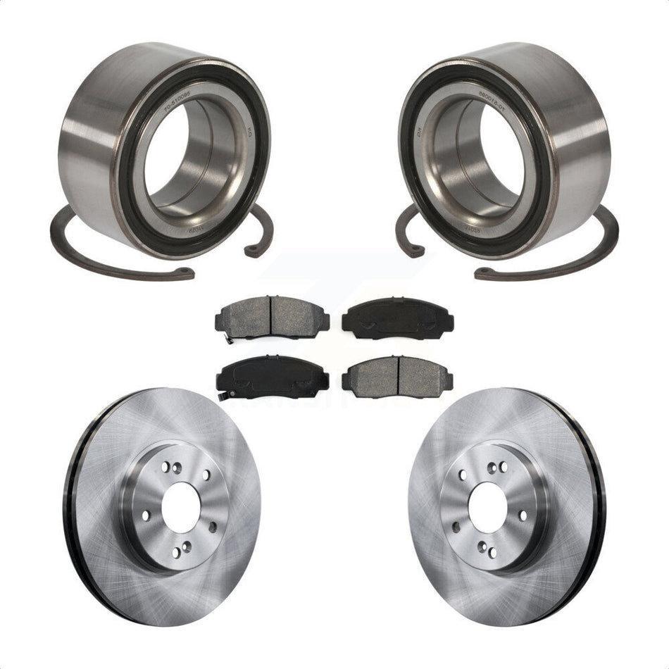 Front Wheel Bearing With Disc Brake Rotors And Semi-Metallic Pads Kit For Honda Accord Acura TSX KBB-102762