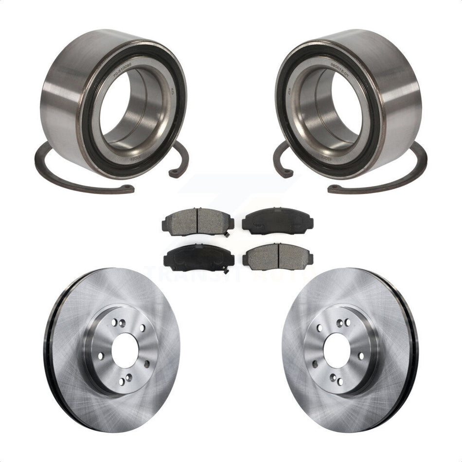 Front Wheel Bearing With Disc Brake Rotors And Semi-Metallic Pads Kit For Honda Accord Acura TSX KBB-102763