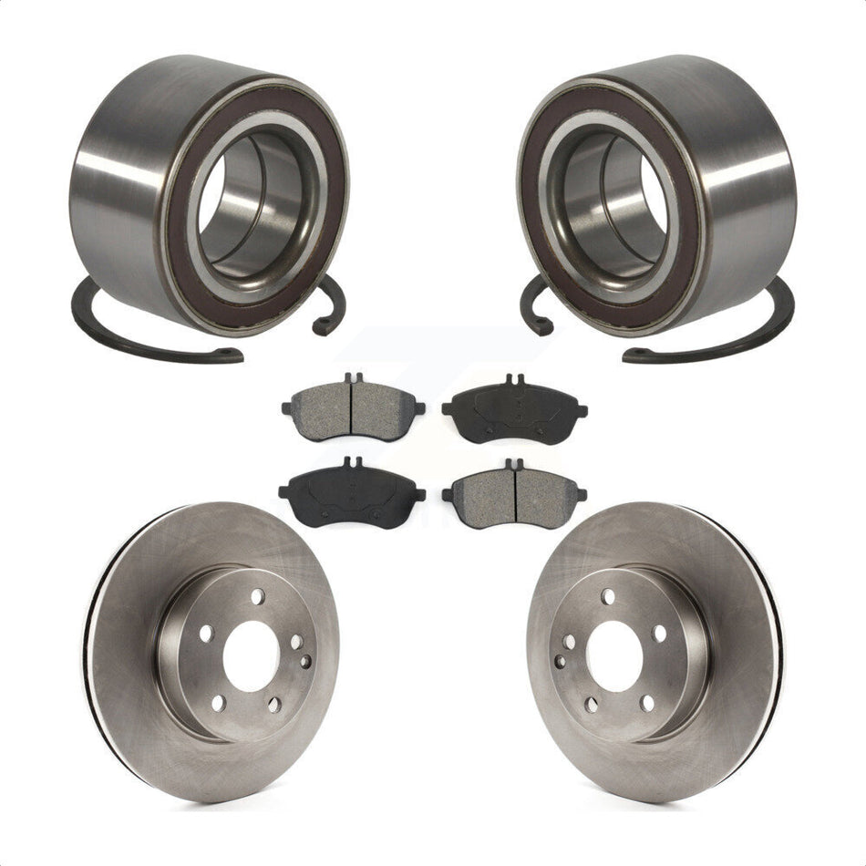 Front Wheel Bearing With Disc Brake Rotors And Semi-Metallic Pads Kit For Mercedes-Benz C300 KBB-102785