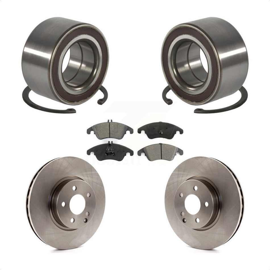 Front Wheel Bearing With Disc Brake Rotors And Semi-Metallic Pads Kit For Mercedes-Benz E350 C300 E400 C350 E250 KBB-102786