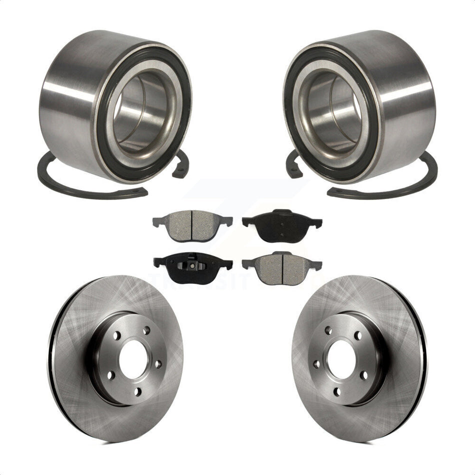 Front Wheel Bearing With Disc Brake Rotors And Semi-Metallic Pads Kit For Ford Focus C-Max KBB-102787