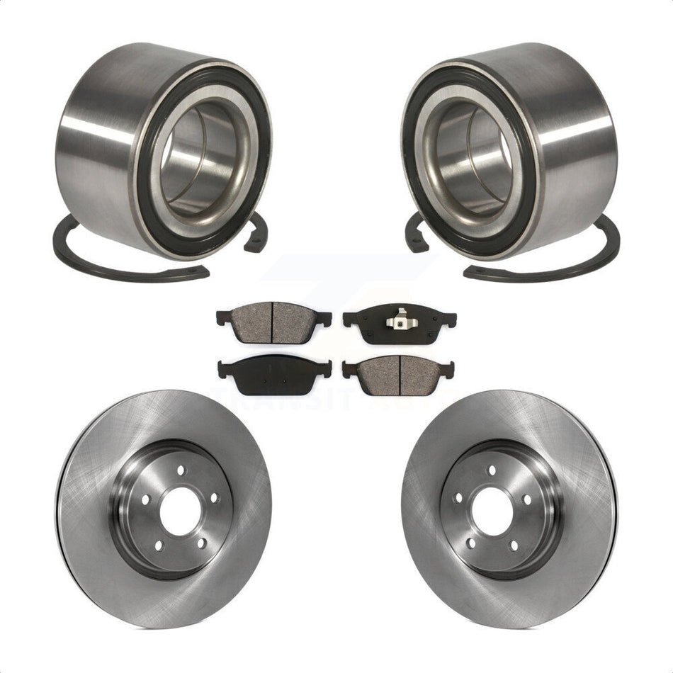 Front Wheel Bearing With Disc Brake Rotors And Semi-Metallic Pads Kit For Ford Escape Connect Lincoln MKC KBB-102789